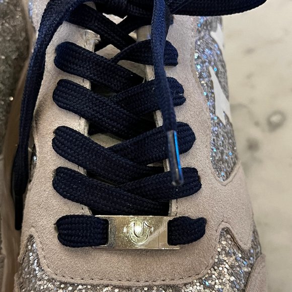 TRUE RELIGION Esther Navy, Gray, Silver Glitter Running Shoes Sneakers S… - Picture 8 of 13